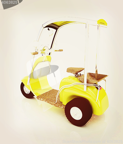 Image of scooter. 3D illustration. Vintage style.