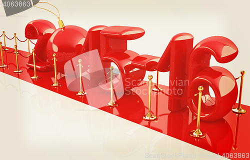 Image of Happy new 2016 year on New Year\'s path to the success. 3D illust