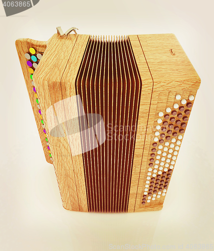 Image of Musical instrument - retro bayan. 3D illustration. Vintage style