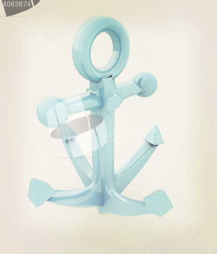 Image of anchor. 3D illustration. Vintage style.