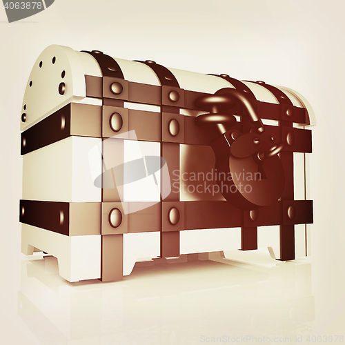 Image of The chest. 3D illustration. Vintage style.