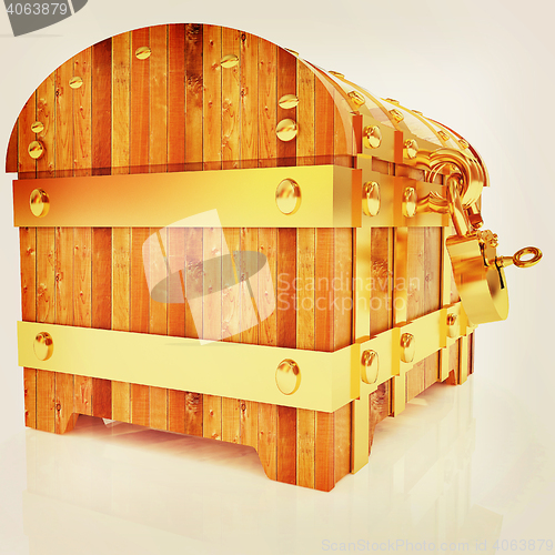 Image of The chest. 3D illustration. Vintage style.