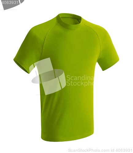 Image of Green tshirt islated on white