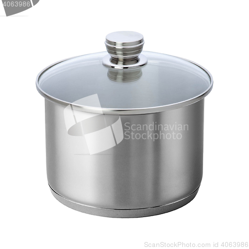 Image of stainless steel cooking pot isolated
