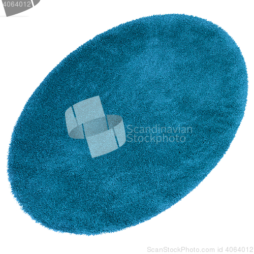 Image of Blue bath rug isolated