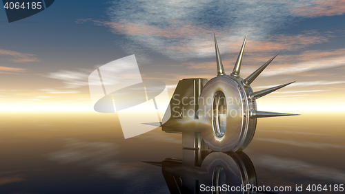 Image of number fourty with prickles under cloudy sky - 3d illustration