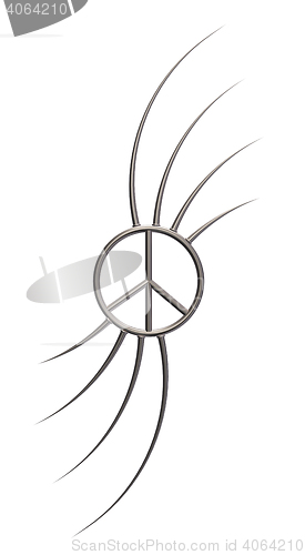 Image of pacific symbol with thorns - 3d illustration