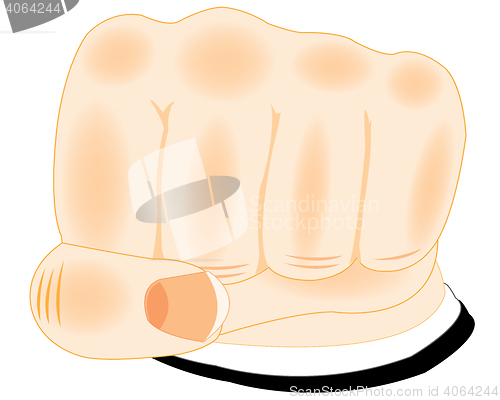 Image of Fist of the person on white