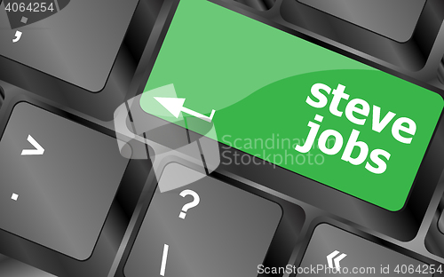 Image of Steve Jobs button on keyboard - life concept. Keyboard keys icon button vector