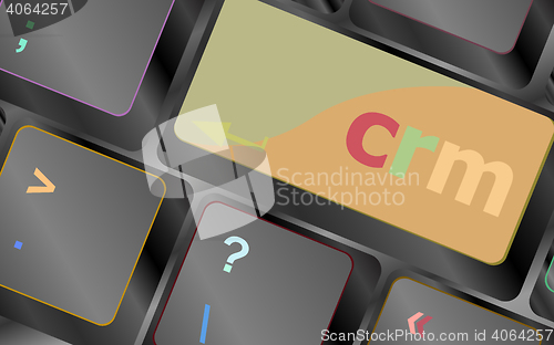 Image of crm keyboard keys (button) on computer pc vector keyboard key. keyboard button. Vector illustration