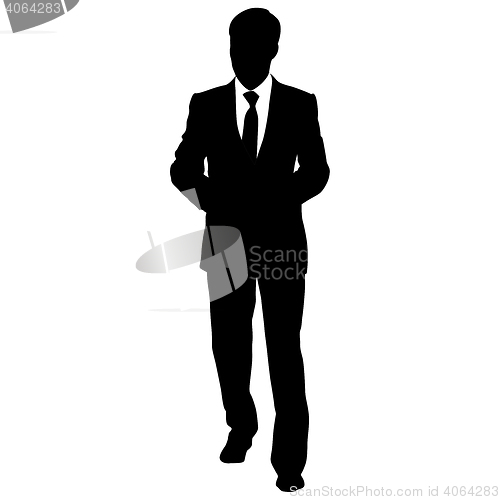 Image of Black silhouettes of beautiful mans on white background.