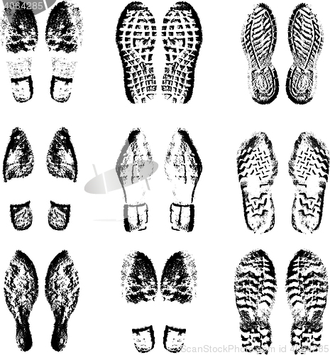 Image of Collection  imprint soles shoes  black  silhouette. illustration