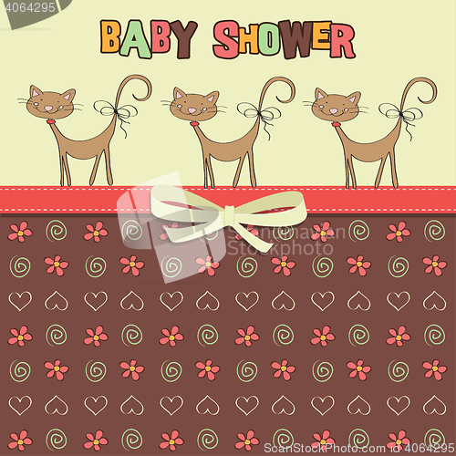 Image of Delicate baby shower card with cats