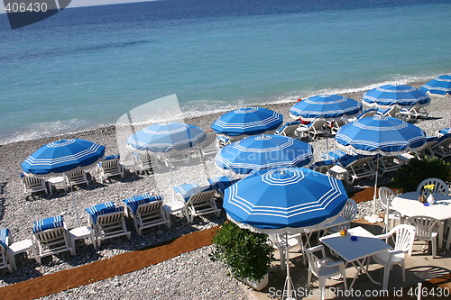 Image of Sunbeds on the French Riviera