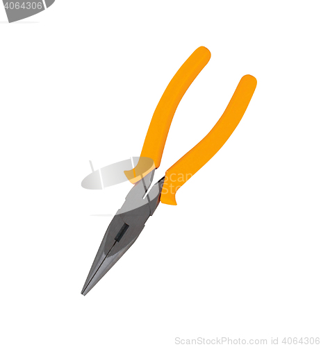 Image of yellow pliers isolated