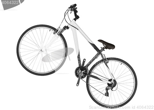 Image of white mountain bike isolated