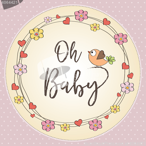 Image of baby girl shower card