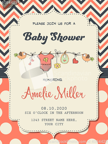 Image of Beautiful baby girl shower card 