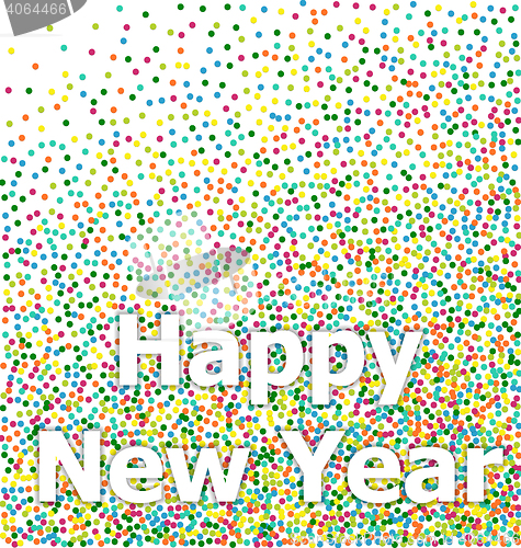 Image of Happy New Year lettering colorful confetti background