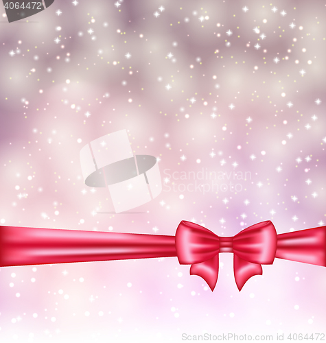 Image of Glowing background with gift bow ribbon