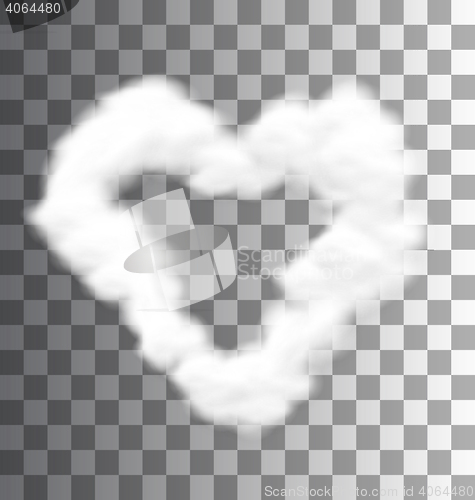 Image of Illustration Fluffy Cloud Shape Heart Love