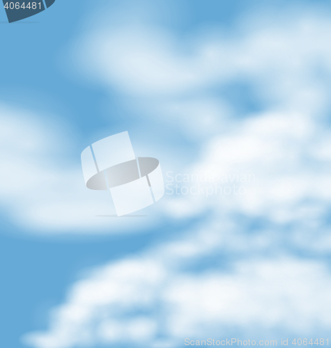 Image of Landscape atmosphere fluffy white clouds blue sky nature backgro