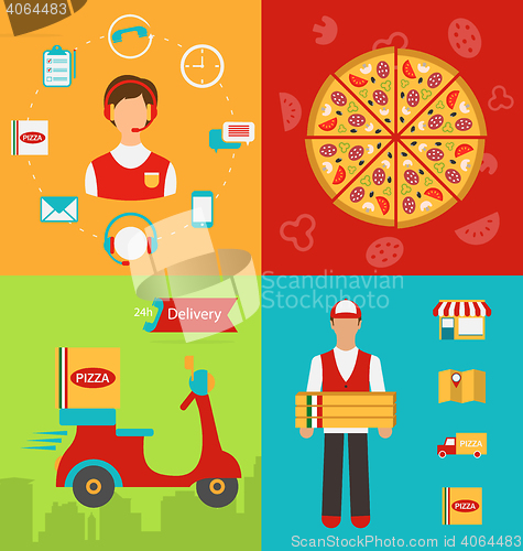 Image of Set Banners with Pizza Delivery