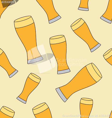 Image of Seamless Pattern Glass Beer Cups