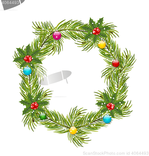 Image of Christmas Wreath with Holly Berries