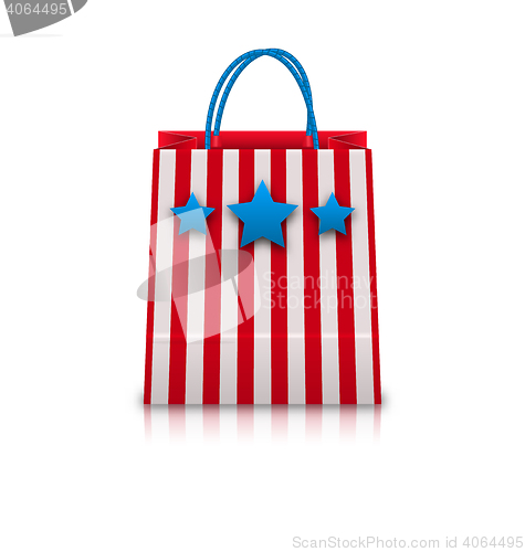 Image of Shopping Bag in USA Patriotic Colors for Natioal Holidays