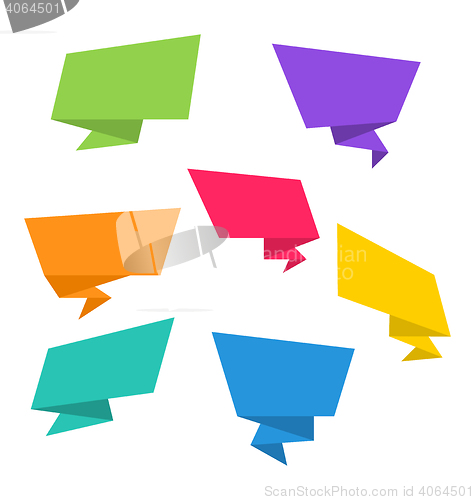 Image of Colorful Origami Empty Paper Banners