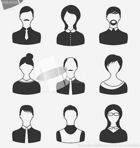 Image of Set business people, different male and female user avatars isol
