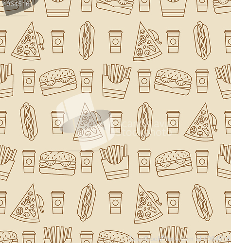 Image of Seamless Pattern with Fast Food