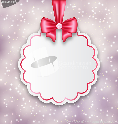 Image of Shimmering background with celebration paper card for Valentine 