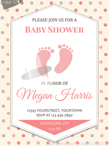 Image of delicate baby girl shower card