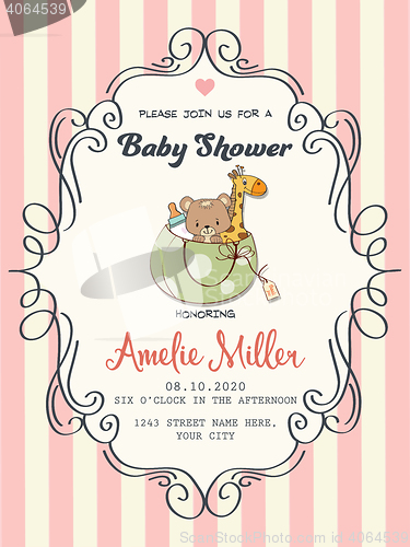 Image of Delicate baby girl shower card