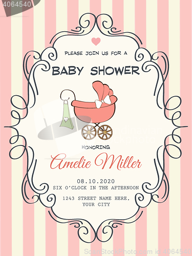 Image of Delicate baby girl shower card