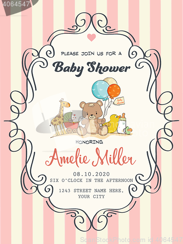 Image of Delicate baby girl shower card