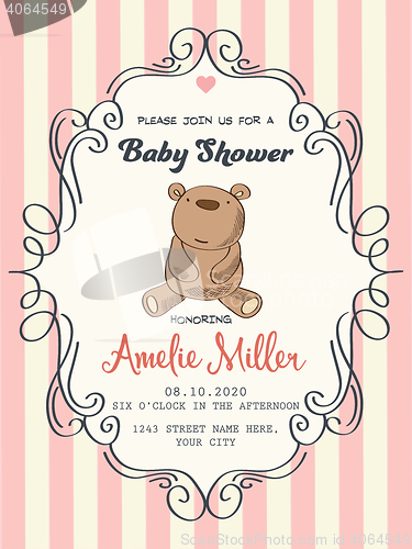 Image of Delicate baby girl shower card