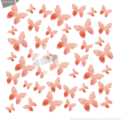 Image of watercolor butterflies background
