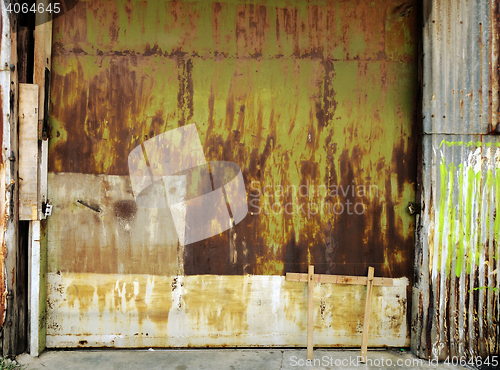 Image of old industrial garage door