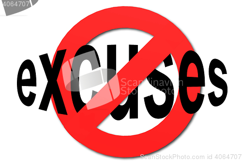 Image of Stop excuses sign in red