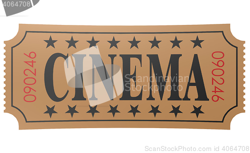 Image of Isolated ticket with cinema word