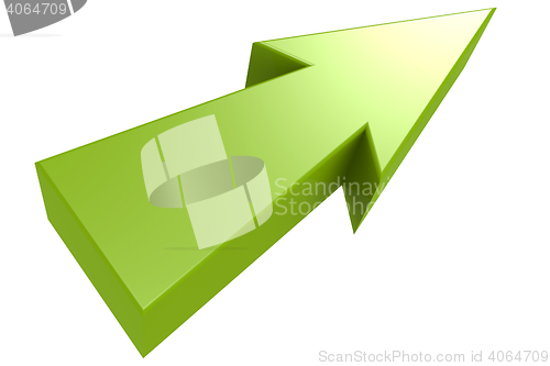 Image of Green arrow, isolated with white background