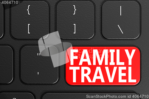 Image of Family Travel on black keyboard