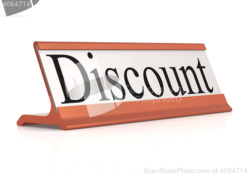 Image of Discount word on table tag
