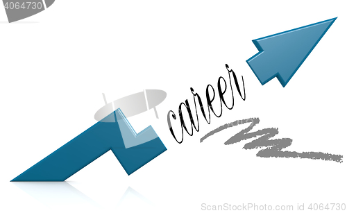 Image of Blue arrow with career word