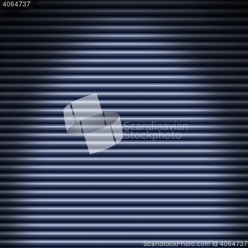Image of Horizontal blue metallic tube background, lit from above