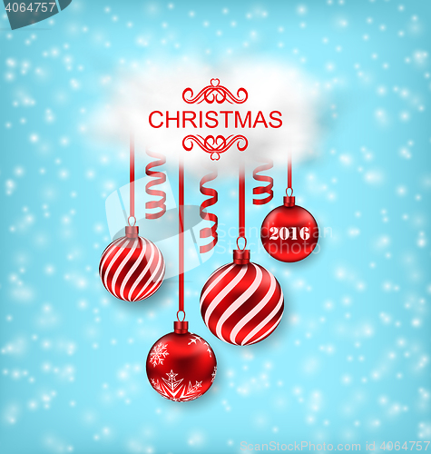 Image of Christmas Beautiful Background with Balls
