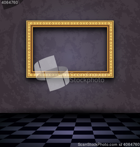 Image of Picture frame in dark empty interior